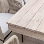 Amelia 8 Seater Wooden Garden Dining Set with 8 Hali Natural Chairs - Light Brushed Acacia with Black Legs - Image 7