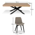 Amelia Whitewash Dining Table Set - 6 Seater - Bella Soft Beige Dining Chairs - Black Legs - Image 7