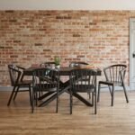Amelia Black Dining Table Set - 6 Seater - Mabel Black Spindle Back Chairs