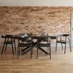 Amelia Black Dining Table Set - 6 Seater - Ella Black Wooden Chairs