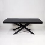 Amelia Black Dining Table Set - 6 Seater - Freya Blue Carver Chairs - Black Legs - Image 6