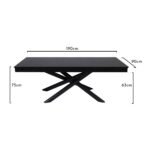 Amelia Black Dining Table Set - 6 Seater - Freya Blue Carver Chairs - Black Legs - Image 8