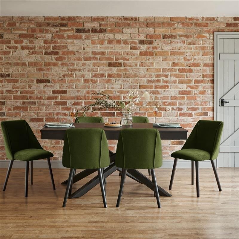 amelia-black-dining-table-set-6-seater-freya-oatmeal-dining-chairs-with-black-legs-laura-james-1-fern_green_1 Amelia Black Dining Table Set - 6 Seater - Freya Fern Green Dining Chairs - Black Legs