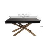 Outlet - Amelia Black Wood Extendable Dining Table with Oak Legs - Image 7