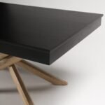 Outlet - Amelia Black Wood Extendable Dining Table with Oak Legs - Image 3