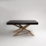 Outlet - Amelia Black Wood Extendable Dining Table with Oak Legs - Image 6