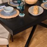 Outlet - Amelia Black Wood Non-Extendable Dining Table - Image 3