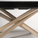 Outlet - Amelia Black Wood Non-Extendable Dining Table - Whitewash Legs - Image 2