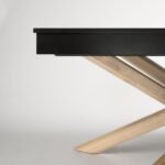 Outlet - Amelia Black Wood Non-Extendable Dining Table - Whitewash Legs - Image 3