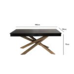 Outlet - Amelia Black Wood Non-Extendable Dining Table - Whitewash Legs - Image 5