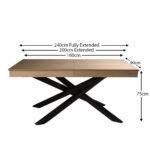 Outlet - Amelia Oak Wood Extendable Dining Table with Black Legs - Image 9