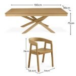 Amelia Pale Oak Dining Table Set -  6 Seater - Pale Oak Armchairs - Image 6