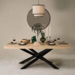 Outlet - Amelia Pale Oak Wood Dining Table - Extendable - Black Legs