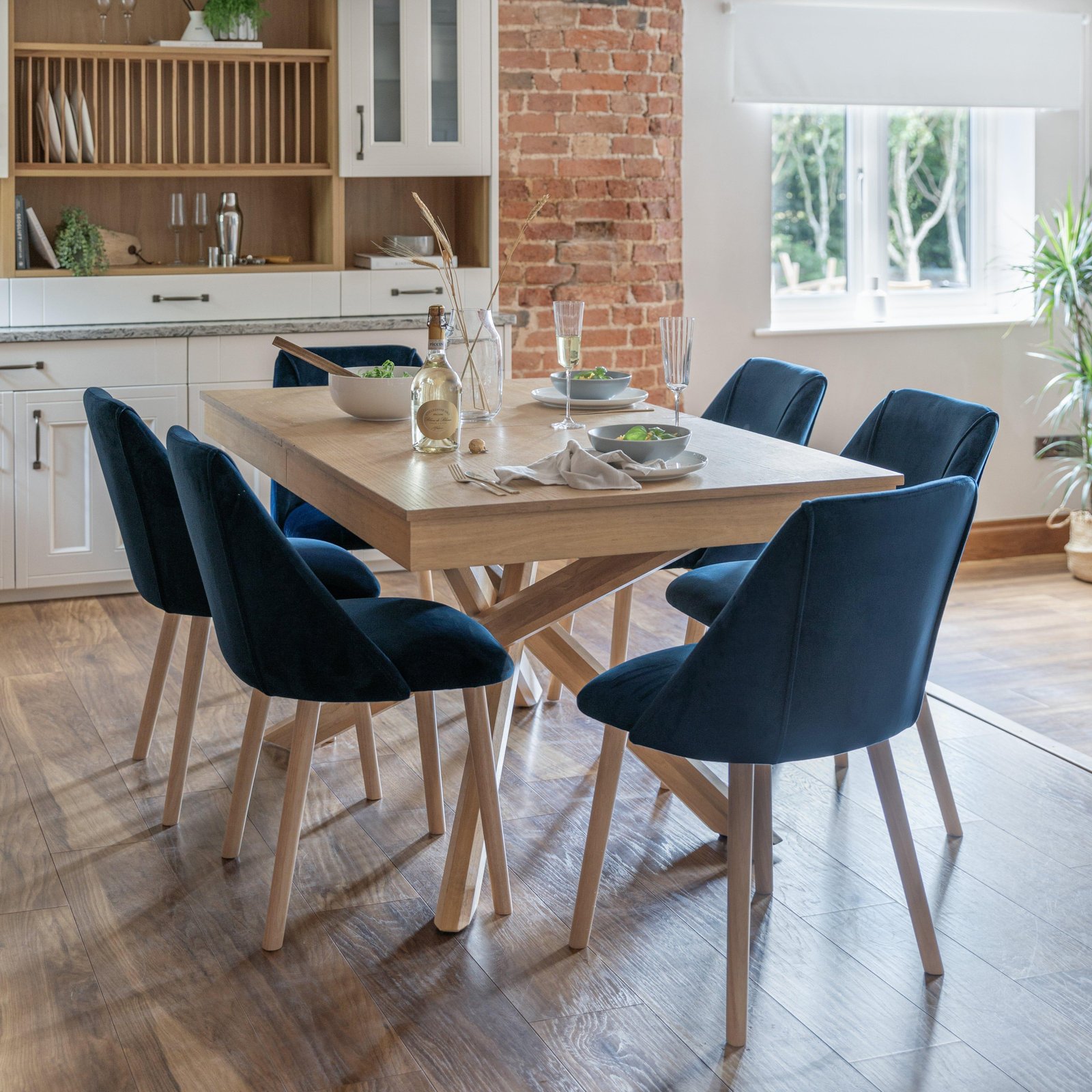 amelia-whitewash-dining-table-set-6-seater-freya-blue-dining-chairs-with-whitewash-oak-legs-laura-james-1 Amelia Whitewash Dining Table Set - 6 Seater - Freya Blue Dining Chairs - Whitewash Oak Legs