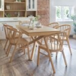 Amelia Pale Oak  Extendable Dining Table Set - 6 Seater - Pale Oak Spindle Back Chairs