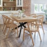Amelia Pale Oak Wood Dining Table - Extendable - Black Legs - Image 3