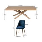 Amelia Whitewash Extendable Dining Table Set - 6 Seater - Freya Blue Dining Chairs - Whitewash Oak Legs - Image 11