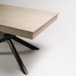 Amelia Whitewash Dining Table Set - 6 Seater - Freya Fossil Dining Chairs - Black Legs - Image 5