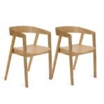 Amelia Pale Oak Extendable Dining Table Set with Black Legs  - 6 Seater - Pale Oak Armchairs - Image 7