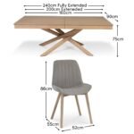 Amelia Whitewash Extending Dining Table Set - 6 Seater - Bella Cloud Grey Dining Chairs - Whitewash Legs - Image 12