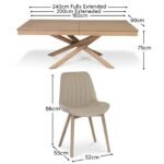Amelia Whitewash Extending Dining Table Set - 6 Seater - Bella Light Beige Boucle Dining Chairs - Whitewash Legs - Image 14