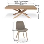 Amelia Whitewash Extending Dining Table Set - 6 Seater - Bella Soft Beige Dining Chairs - Whitewash Legs - Image 9
