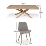 Amelia Whitewash Dining Table Set - 6 Seater - Bella Cloud Grey Dining Chairs - Whitewash Legs - Image 8