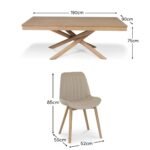 Amelia Whitewash Dining Table Set - 6 Seater - Bella Light Beige Boucle Dining Chairs - Whitewash Legs - Image 7