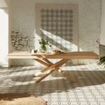 Amelia Whitewash Extendable Dining Table Set - 6 Seater - Freya Blue Dining Chairs - Whitewash Oak Legs - Image 3