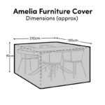 Rectangular Rain Cover 210x195x90cm - Amelia 4 Seater with Hali Chairs
