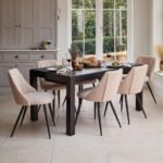 Outlet - Amy Dining Chair - Set of 2 - Boucle with Black Legs