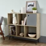 Anderson Cube Storage Unit - Oak Effect with Grey Cupboards - Image 3