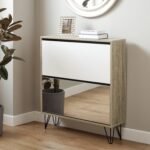 Anderson Shoe Cabinet - 2 Door - Oak Effect & White