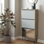 Anderson Shoe Cabinet - 3 Door - Oak Effect & Grey