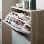 Anderson Shoe Cabinet - 3 Door - Oak Effect & Grey - Image 5