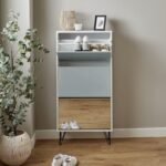 Anderson Shoe Cabinet - 3 Door - White & Grey - Image 2