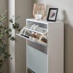 Anderson Shoe Cabinet - 3 Door - White & Grey - Image 5