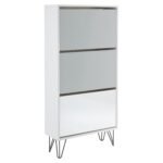 Anderson Shoe Cabinet - 3 Door - White & Grey - Image 7