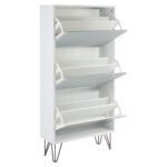 Anderson Shoe Cabinet - 3 Door - White & Grey - Image 8