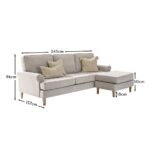 Annabelle Chaise Corner Sofa - Cloud Grey with Pale Oak Legs - Image 8