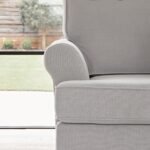 Annabelle Chaise Corner Sofa - Cloud Grey with Pale Oak Legs - Image 5