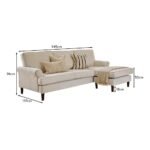 Outlet - Annabelle Corner Sofa With Chaise Natural Ivory With Dark Oak Legs - Image 11