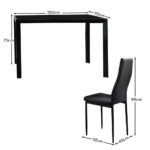 Anya Glass Dining Table Set - 4 Seater - Black - Image 9