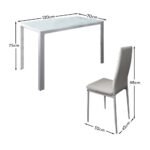 Anya Glass Dining Table Set - 4 Seater - White - Image 7