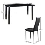 Anya Glass Dining Table Set - 6 Seater - Anya Black Faux Leather Chairs - Image 8