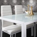 Anya Glass Dining Table Set - 4 Seater - White - Image 2