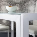 Anya Glass Dining Table Set - 4 Seater - White - Image 4