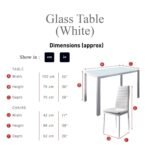 Anya Glass Dining Table Set - 4 Seater - White - Image 6