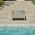 Aria 7 Seater Rattan Garden Sofa Set with Cream Lean Over Parasol - Light Grey - Image 8