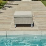 Outlet - Aria Rattan Garden Footstool - Light Grey